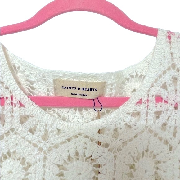 Women's Ivory Crochet Crop Top NWT - Picture 7 of 9